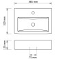 vidaXL Lavabo rectangular de cerámica hueco de grifo/desagüe negro vidaXL Lavabo rectangular de cerámica hueco de grifo/desagüe negro
