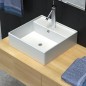 vidaXL Lavabo lujoso cuadrado cerámica orificio de grifo 41x41 cm vidaXL Lavabo lujoso cuadrado cerámica orificio de grifo 41x41 cm