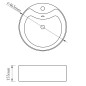 Lavabo de cerámica con agujero para grifo/desagüe blanco redondo Lavabo de cerámica con agujero para grifo/desagüe blanco redondo