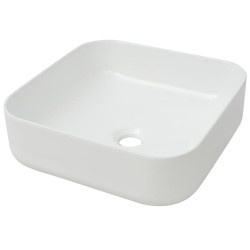 vidaXL Lavabo cuadrado de cerámica blanco 39x39x13,5 cm