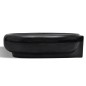 vidaXL Lavabo redondo de cerámica con orificio de grifo/desagüe negro