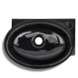 vidaXL Lavabo redondo de cerámica con orificio de grifo/desagüe negro