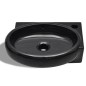 vidaXL Lavabo redondo de cerámica con orificio de grifo/desagüe negro