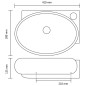 vidaXL Lavabo redondo de cerámica con orificio de grifo/desagüe negro