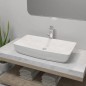 vidaXL Lavabo de baño rectangular con grifo mezclador cerámica blanco vidaXL Lavabo de baño rectangular con grifo mezclador cerámica blanco