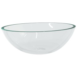 vidaXL Lavabo de vidrio transparente 50x37x14 cm
