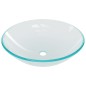 vidaXL Lavabo con grifo y tapón pulsador cristal templado transparente vidaXL Lavabo con grifo y tapón pulsador cristal templado transparente