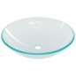 vidaXL Lavabo con grifo y tapón pulsador cristal templado transparente vidaXL Lavabo con grifo y tapón pulsador cristal templado transparente