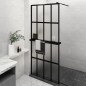 vidaXL Mampara ducha con estante vidrio ESG y aluminio negro 90x195 cm vidaXL Mampara ducha con estante vidrio ESG y aluminio negro 90x195 cm