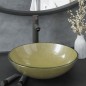 vidaXL Lavabo grifo tapón pulsador cristal templado dorado vidaXL Lavabo grifo tapón pulsador cristal templado dorado