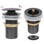 vidaXL Lavabo grifo tapón pulsador cristal templado dorado vidaXL Lavabo grifo tapón pulsador cristal templado dorado