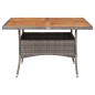 vidaXL Mesa comedor para jardín ratán sintético madera de acacia gris vidaXL Mesa comedor para jardín ratán sintético madera de acacia gris