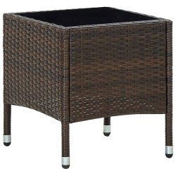 vidaXL Mesa de jardín ratán sintético marrón 40x40x45 cm