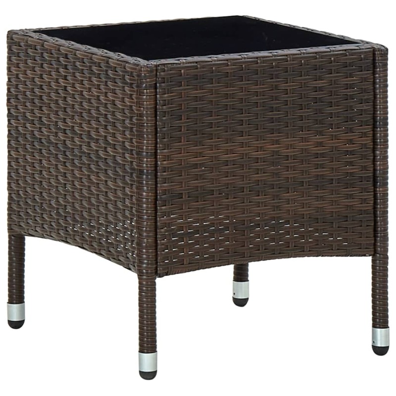vidaXL Mesa de jardín ratán sintético marrón 40x40x45 cm vidaXL Mesa de jardín ratán sintético marrón 40x40x45 cm
