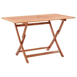 vidaXL Mesa de jardín plegable madera maciza de eucalipto 120x70x75 cm