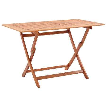 vidaXL Mesa de jardín plegable madera maciza de eucalipto 120x70x75 cm