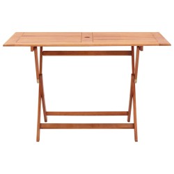 vidaXL Mesa de jardín plegable madera maciza de eucalipto 120x70x75 cm