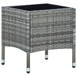 vidaXL Mesa de jardín ratán sintético gris 40x40x45 cm 