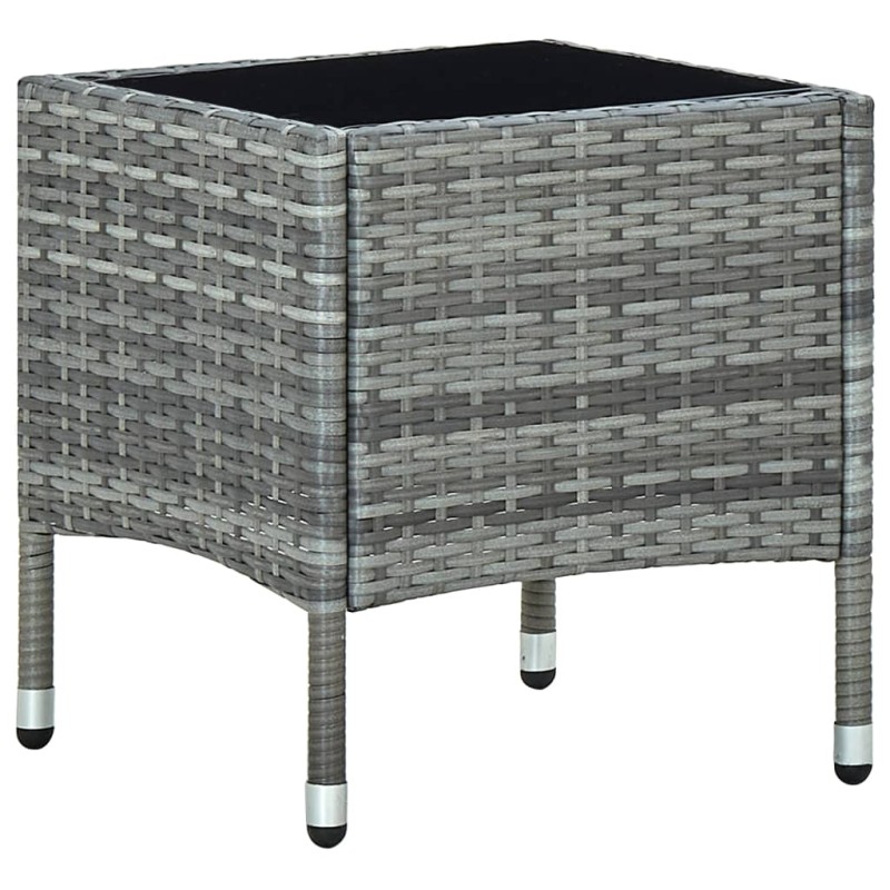 vidaXL Mesa de jardín ratán sintético gris 40x40x45 cm 