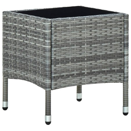 vidaXL Mesa de jardín ratán sintético gris 40x40x45 cm 