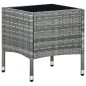vidaXL Mesa de jardín ratán sintético gris 40x40x45 cm 