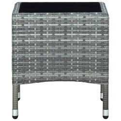 vidaXL Mesa de jardín ratán sintético gris 40x40x45 cm 