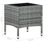 vidaXL Mesa de jardín ratán sintético gris 40x40x45 cm 