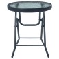 vidaXL Mesa de jardín bistró acero y vidrio negro 40x46 cm vidaXL Mesa de jardín bistró acero y vidrio negro 40x46 cm