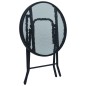 vidaXL Mesa de jardín bistró acero y vidrio negro 40x46 cm vidaXL Mesa de jardín bistró acero y vidrio negro 40x46 cm