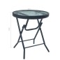 vidaXL Mesa de jardín bistró acero y vidrio negro 40x46 cm vidaXL Mesa de jardín bistró acero y vidrio negro 40x46 cm