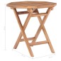 vidaXL Mesa de jardín plegable madera maciza de teca 45x45x45 cm 