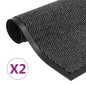 vidaXL Alfombras de entrada rectangulares de nudo 2 uds gris 40x60 cm vidaXL Alfombras de entrada rectangulares de nudo 2 uds gris 40x60 cm