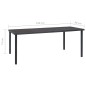 vidaXL Mesa de comedor de jardín acero gris antracita 190x90x74 cm vidaXL Mesa de comedor de jardín acero gris antracita 190x90x74 cm