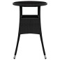 vidaXL Mesa de jardín vidrio templado ratán sintético negro Ø60x75 cm vidaXL Mesa de jardín vidrio templado ratán sintético negro Ø60x75 cm