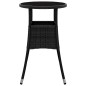 vidaXL Mesa de jardín vidrio templado ratán sintético negro Ø60x75 cm vidaXL Mesa de jardín vidrio templado ratán sintético negro Ø60x75 cm