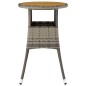 vidaXL Mesa de jardín madera acacia y ratán sintético gris Ø60x75 cm vidaXL Mesa de jardín madera acacia y ratán sintético gris Ø60x75 cm