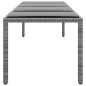 vidaXL Mesa jardín vidrio templado ratán sintético gris 250x100x75 cm vidaXL Mesa jardín vidrio templado ratán sintético gris 250x100x75 cm