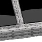 vidaXL Mesa jardín vidrio templado ratán sintético gris 250x100x75 cm vidaXL Mesa jardín vidrio templado ratán sintético gris 250x100x75 cm