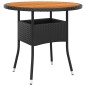 vidaXL Mesa de jardín madera acacia y ratán sintético negro Ø80x75 cm vidaXL Mesa de jardín madera acacia y ratán sintético negro Ø80x75 cm