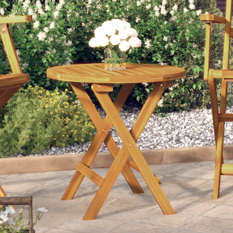 vidaXL Mesa bistró de terraza madera maciza de acacia Ø46x47 cm vidaXL Mesa bistró de terraza madera maciza de acacia Ø46x47 cm