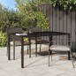 vidaXL Mesa jardín vidrio templado ratán sintético 150x90x75 cm marrón