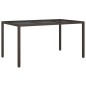 vidaXL Mesa jardín vidrio templado ratán sintético 150x90x75 cm marrón