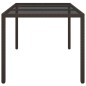 vidaXL Mesa jardín vidrio templado ratán sintético 150x90x75 cm marrón