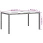 vidaXL Mesa jardín vidrio templado ratán sintético 150x90x75 cm marrón