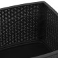 vidaXL Mesa de jardín plástico gris 53x53x40 cm vidaXL Mesa de jardín plástico gris 53x53x40 cm