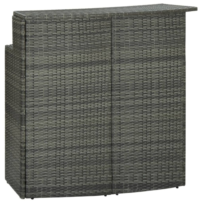 vidaXL Mesa alta de jardín ratán sintético gris 120x55x110 cm vidaXL Mesa alta de jardín ratán sintético gris 120x55x110 cm