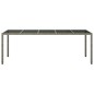vidaXL Mesa de jardín de vidrio templado ratán PE gris 250x100x75 cm vidaXL Mesa de jardín de vidrio templado ratán PE gris 250x100x75 cm