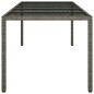 vidaXL Mesa de jardín de vidrio templado ratán PE gris 250x100x75 cm vidaXL Mesa de jardín de vidrio templado ratán PE gris 250x100x75 cm