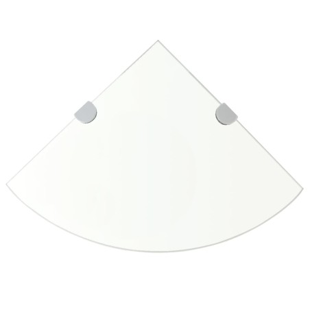 vidaXL Estantes de esquina 2 uds con soportes cromados vidrio 35x35 cm