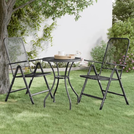 vidaXL Mesa de jardín malla metálica expandida antracita Ø60x72 cm